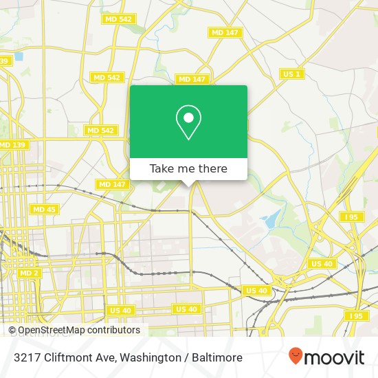 Mapa de 3217 Cliftmont Ave, Baltimore, MD 21213