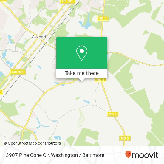 Mapa de 3907 Pine Cone Cir, Waldorf, MD 20602