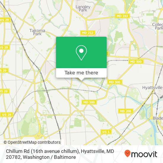 Chillum Rd (16th avenue chillum), Hyattsville, MD 20782 map