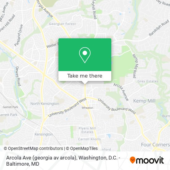 Mapa de Arcola Ave (georgia av arcola)