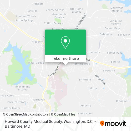 Howard County Medical Society map