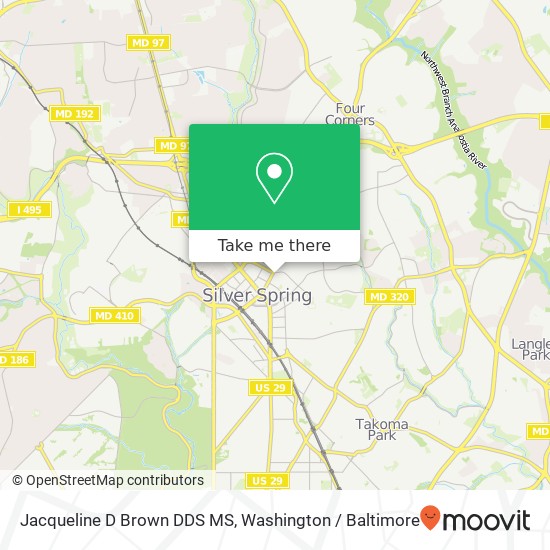 Mapa de Jacqueline D Brown DDS MS, 8737 Colesville Rd