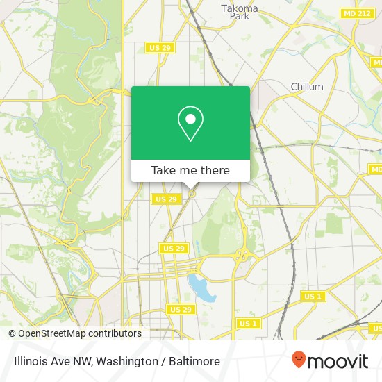 Illinois Ave NW, Washington, DC 20011 map