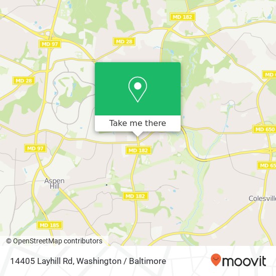 Mapa de 14405 Layhill Rd, Silver Spring, MD 20906