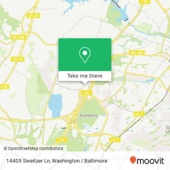 Mapa de 14405 Sweitzer Ln, Laurel, MD 20707