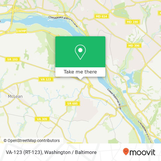 VA-123 (RT-123), McLean, VA 22101 map