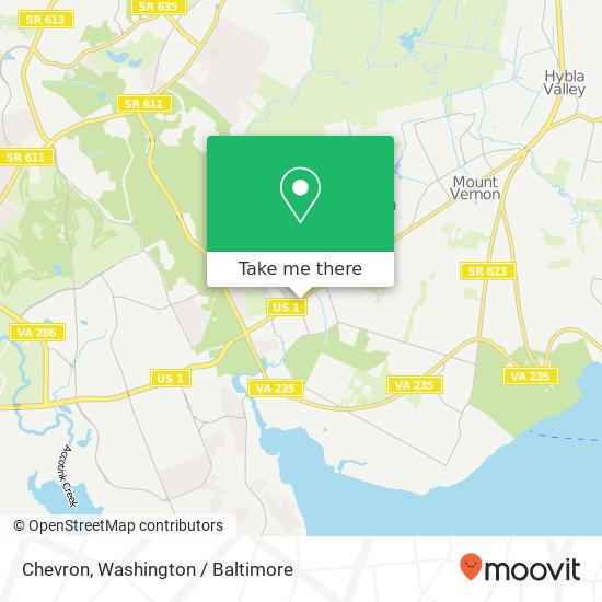 Chevron, 8689 Richmond Hwy map