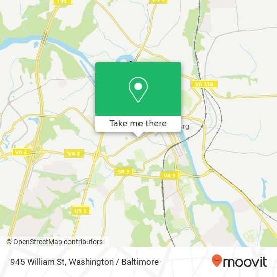 Mapa de 945 William St, Fredericksburg, VA 22401