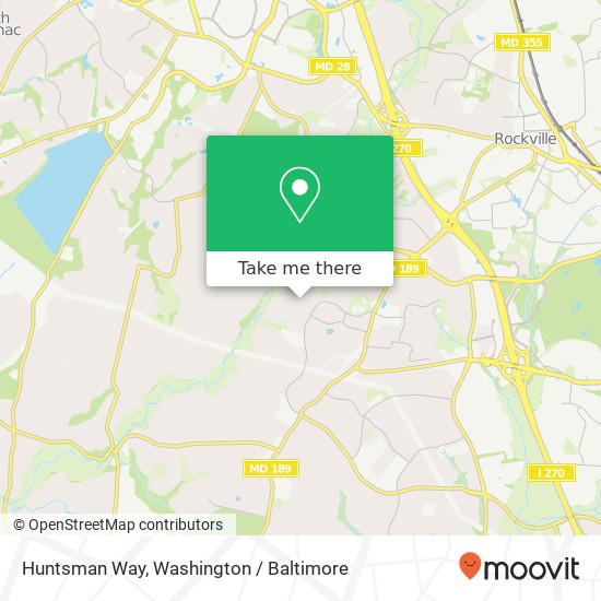 Mapa de Huntsman Way, Potomac, MD 20854