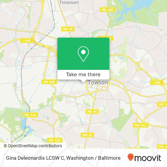 Mapa de Gina Deleonardis LCSW C, 402 W Pennsylvania Ave
