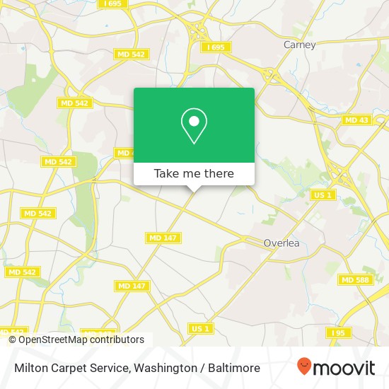 Milton Carpet Service, 6925 Harford Rd map