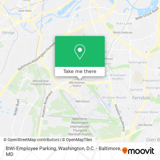 BWI-Employee Parking map