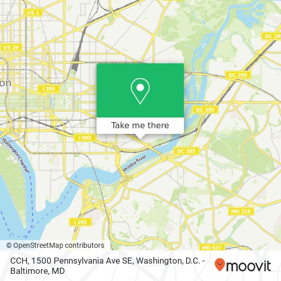 Mapa de CCH, 1500 Pennsylvania Ave SE