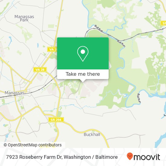 Mapa de 7923 Roseberry Farm Dr, Manassas, VA 20111