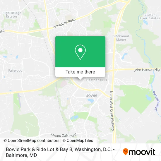 Bowie Park & Ride Lot & Bay B map