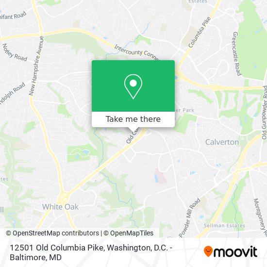 Mapa de 12501 Old Columbia Pike