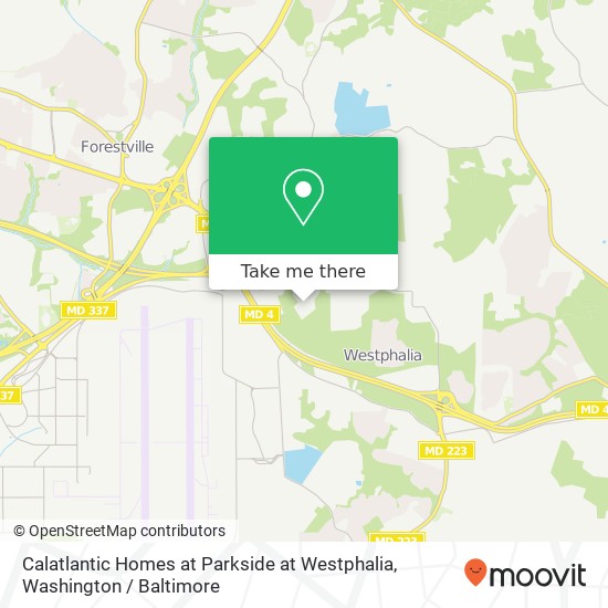 Calatlantic Homes at Parkside at Westphalia map