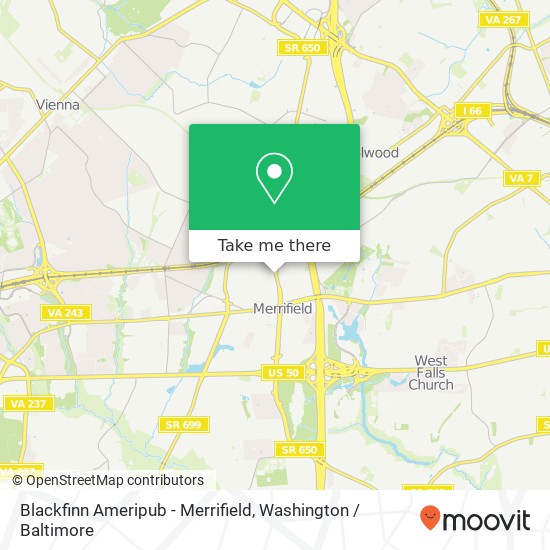 Mapa de Blackfinn Ameripub - Merrifield, 2750 Gallows Rd