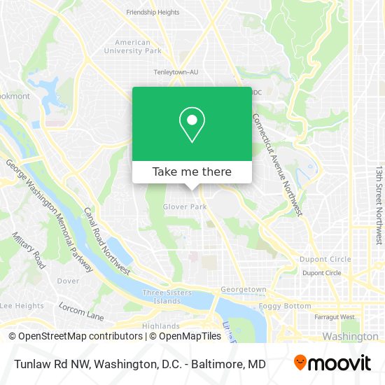 Tunlaw Rd NW map