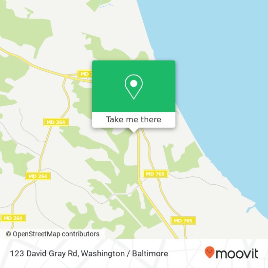 Mapa de 123 David Gray Rd, St Leonard, MD 20685