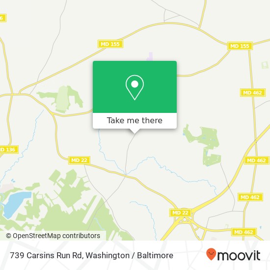 Mapa de 739 Carsins Run Rd, Aberdeen, MD 21001