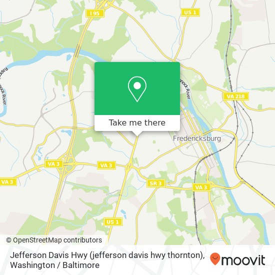 Mapa de Jefferson Davis Hwy (jefferson davis hwy thornton), Fredericksburg, VA 22401