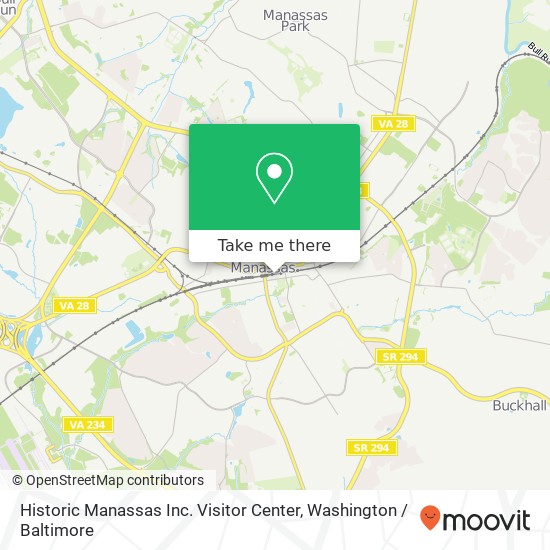 Historic Manassas Inc. Visitor Center map