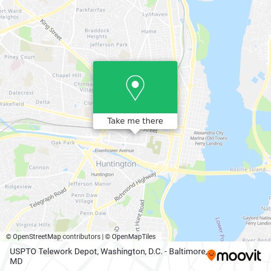 Mapa de USPTO Telework Depot