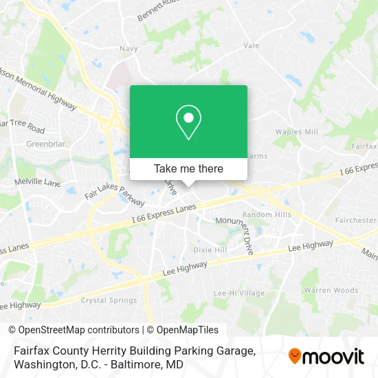 Mapa de Fairfax County Herrity Building Parking Garage