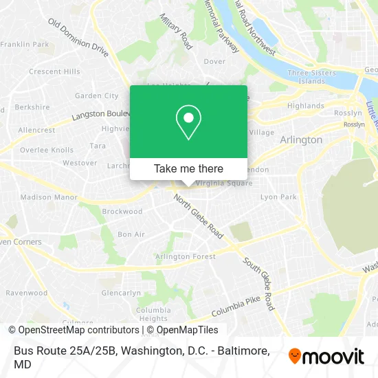 Bus Route 25A/25B map