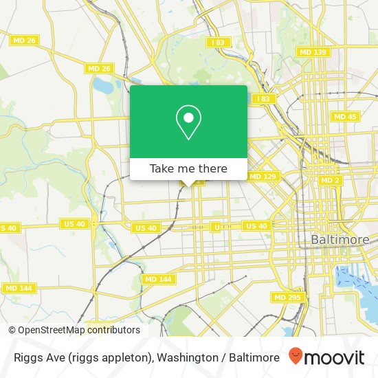 Riggs Ave (riggs appleton), Baltimore, MD 21217 map