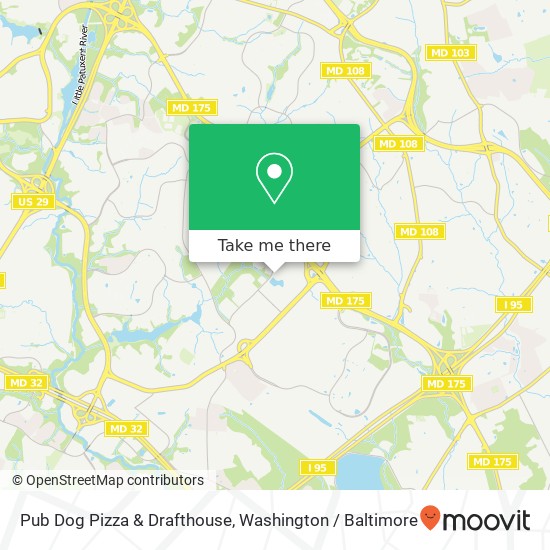 Mapa de Pub Dog Pizza & Drafthouse