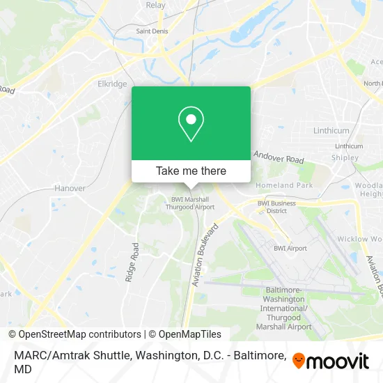 Mapa de MARC/Amtrak Shuttle