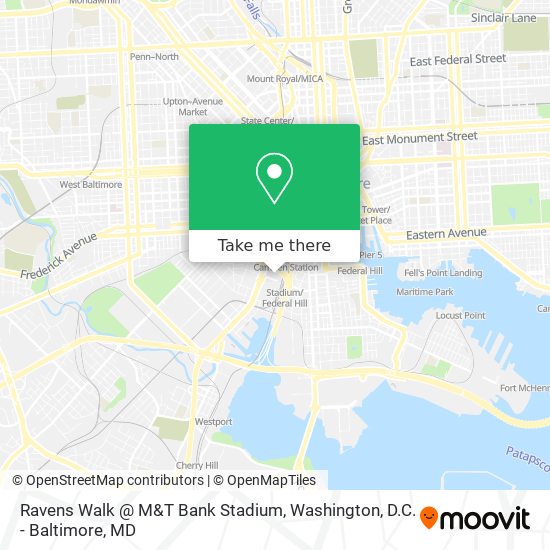 Ravens Walk @ M&T Bank Stadium map