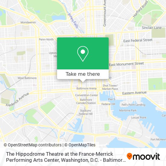 The Hippodrome Theatre at the France-Merrick Performing Arts Center map