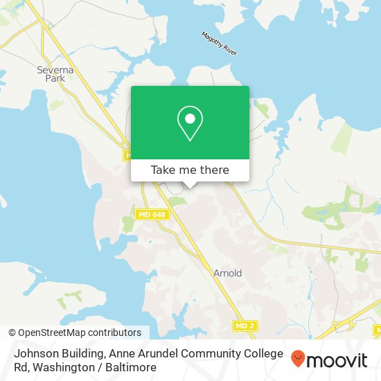 Mapa de Johnson Building, Anne Arundel Community College Rd