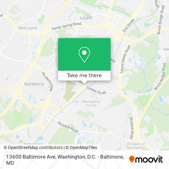 13600 Baltimore Ave map