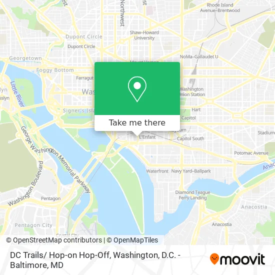 DC Trails/ Hop-on Hop-Off map