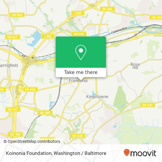 Mapa de Koinonia Foundation, 6037 Franconia Rd