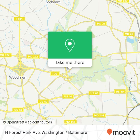 Mapa de N Forest Park Ave, Gwynn Oak, MD 21207