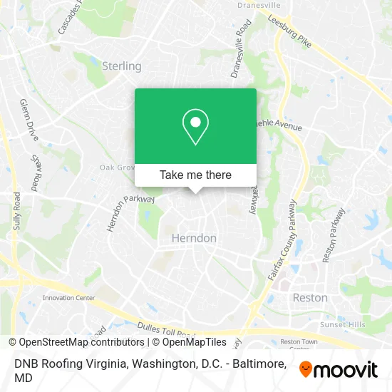 Mapa de DNB Roofing Virginia