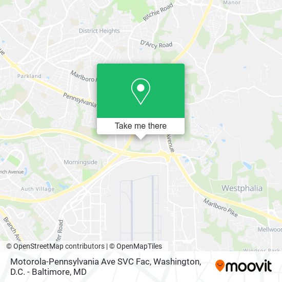 Motorola-Pennsylvania Ave SVC Fac map