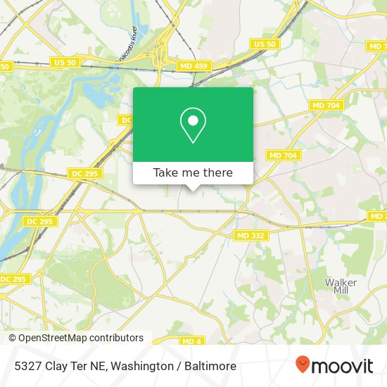Mapa de 5327 Clay Ter NE, Washington, DC 20019
