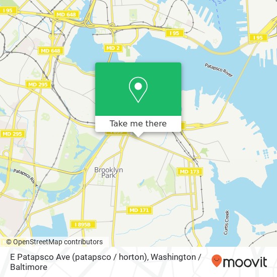 Mapa de E Patapsco Ave (patapsco / horton), Brooklyn, MD 21225