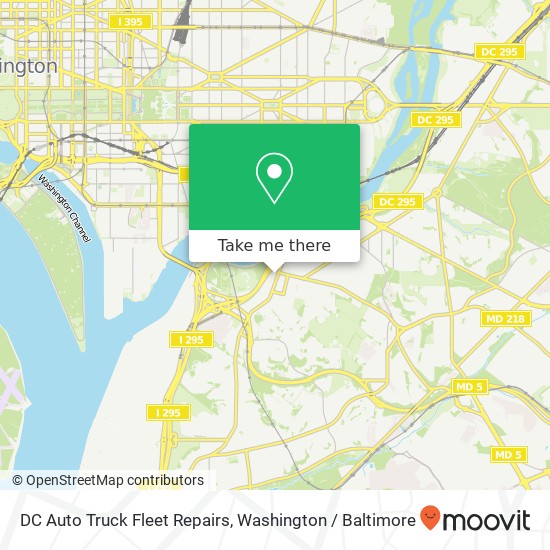 Mapa de DC Auto Truck Fleet Repairs, 1110 U St SE