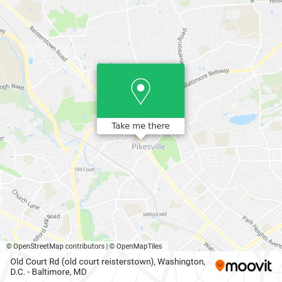 Old Court Rd (old court reisterstown) map