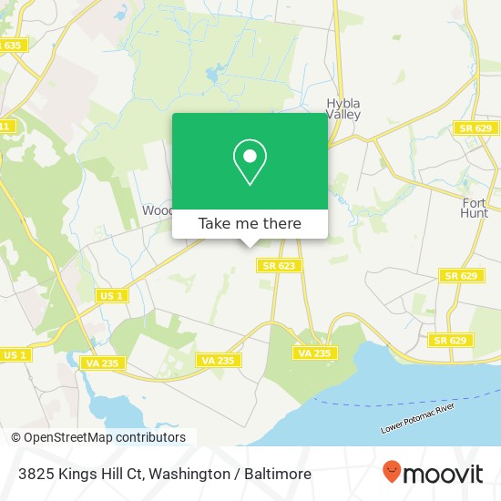 Mapa de 3825 Kings Hill Ct, Alexandria, VA 22309