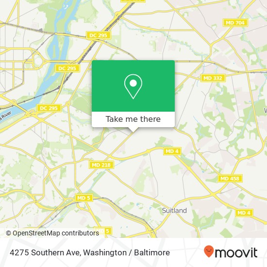 Mapa de 4275 Southern Ave, Capitol Heights, MD 20743