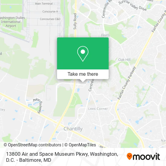 13800 Air and Space Museum Pkwy map