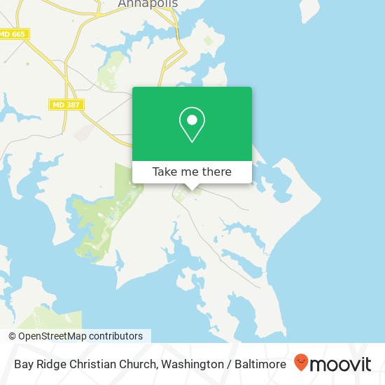 Mapa de Bay Ridge Christian Church, 1071 Bay Ridge Rd